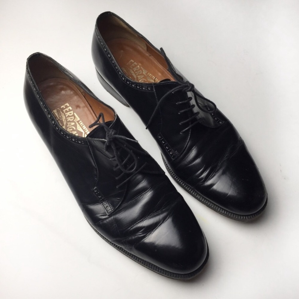 Salvatore Ferragamo classic Italian Oxford shoes.